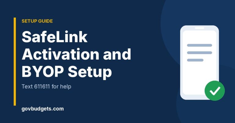 SafeLink activation and SIM setup